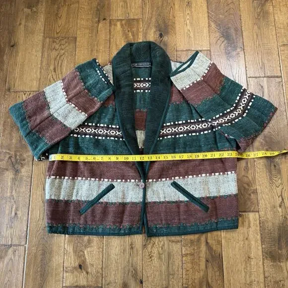 Vintage New Identity Jacket Tapestry Blazer Aztec Striped Womens Sz XL - Picture 4 of 5